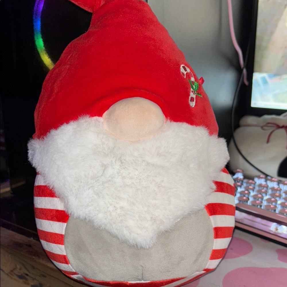 Festive Red and White Gnome Squishmallow